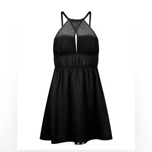 Black Halter Slip Dress